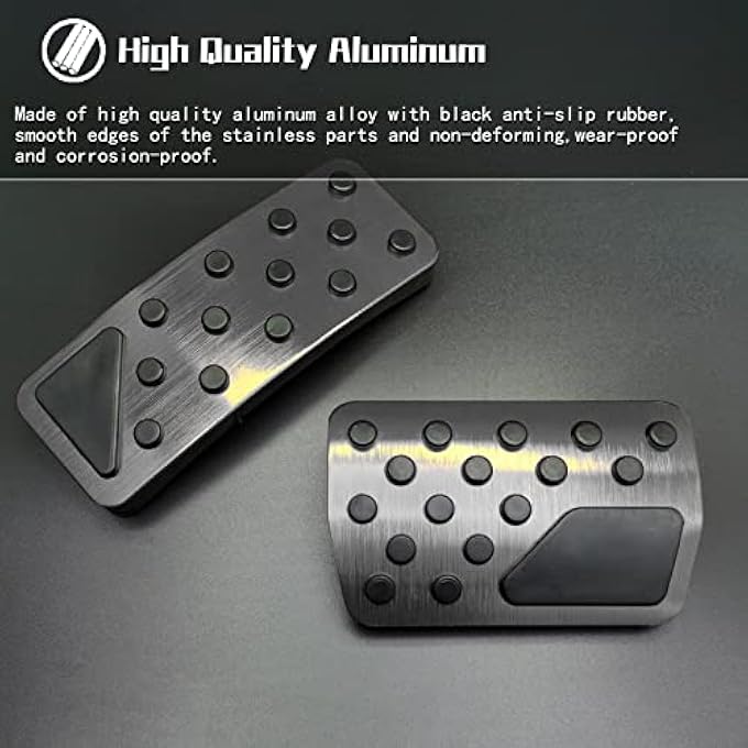 No Drilling Aluminum Accelerator Pedal Covers,Anti-Slip Brake Pedal Cover For Dodge 2011-2022 Durangoï¼ŒCompatible with Jeep 2011-2022 Grand Cherokee(Black) - Image 5
