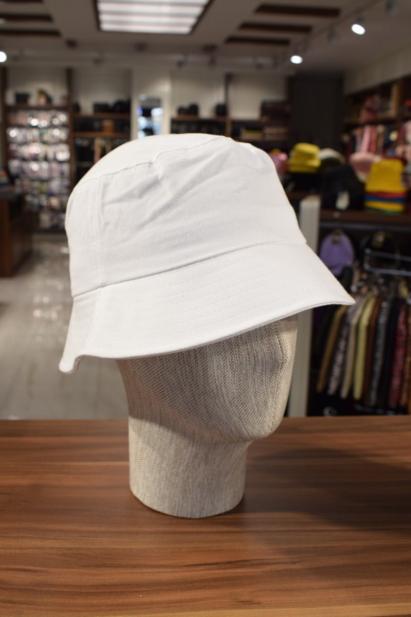 Göksu Şapka Göksu Hat White Linen Bucket Hat Bucket Fisherman Hat Cotton  - Image 1