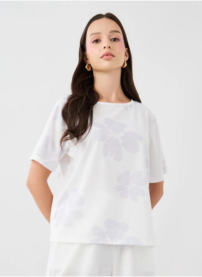 Take Two Take Two Floral Printed Short Sleeve T-Shirt and Joggers Co-Ords