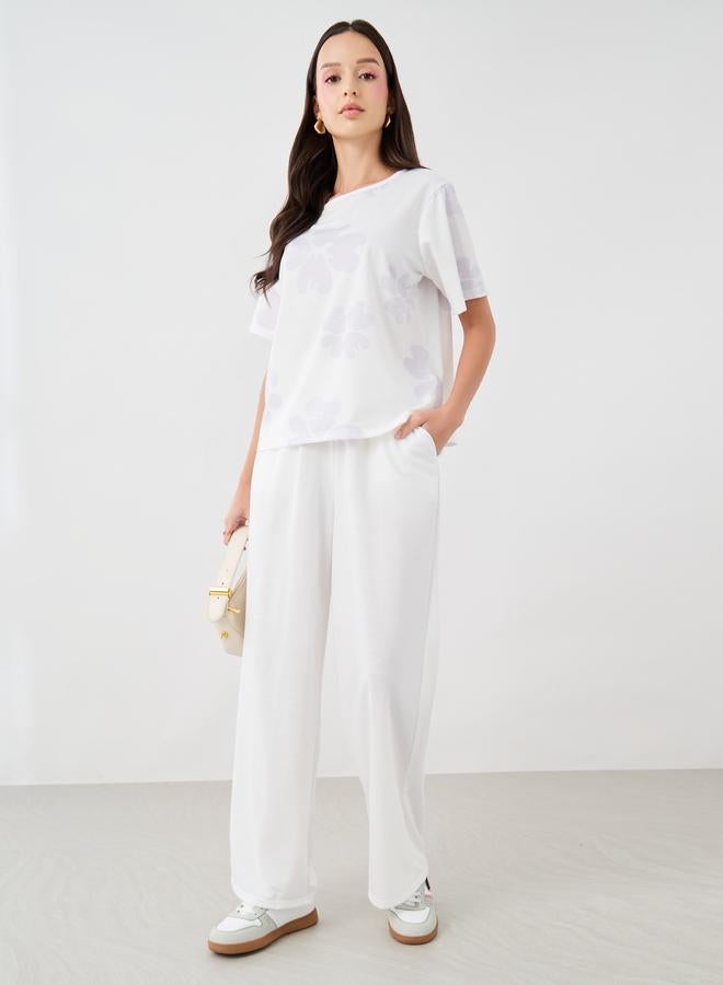 Take Two Take Two Floral Printed Short Sleeve T-Shirt and Joggers Co-Ords  - Image 1