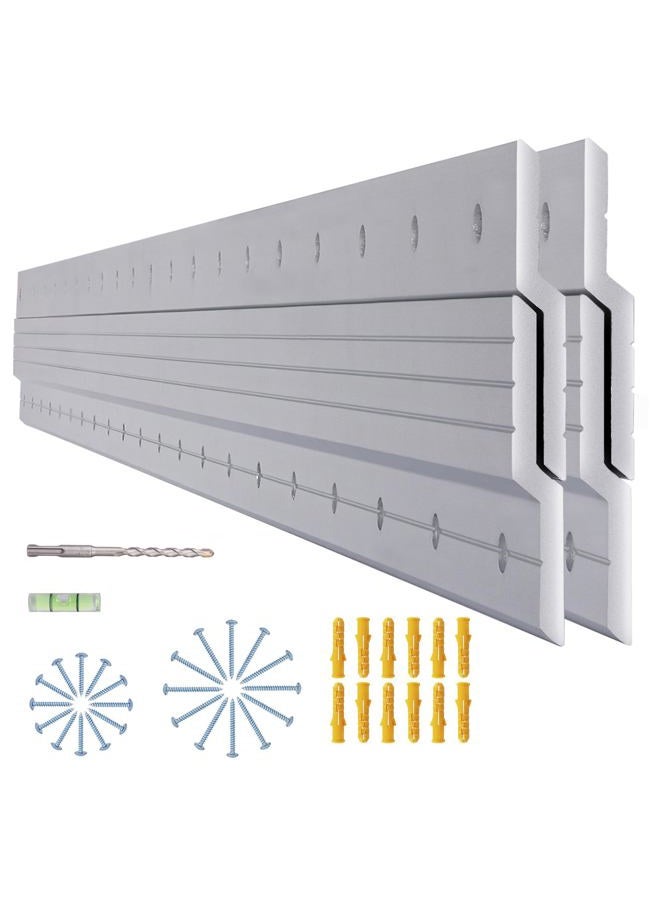 AENTGIU (41 inch) French Cleat Hanger Heavy Duty, 2 Pairs Aluminum Z Clips French Cleat, Interlocking Wall Mount Bracket Hardware Kit for Mirrors, Picture, Shelf, Headboard, Whiteboard, Art, Frames - Image 1