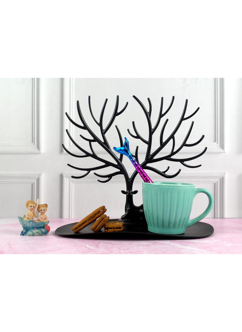MOODY PANDA MOODY PANDA Large Cups Set of 6 175 ml Set of 6 Cups CupSet Ceramic Tea Cups Coffee Cups Ocean Green  - Image 2