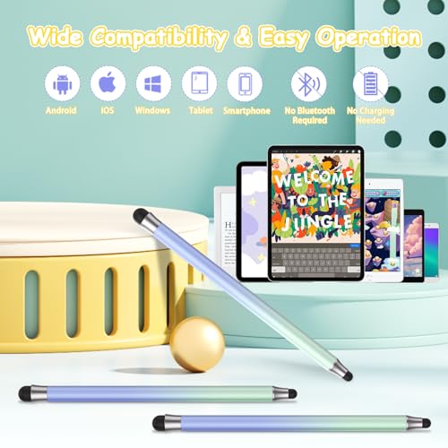 maylofi Stylus Pens for Touch Screens 3pcs, 2 in 1 Stylus Pen Compatible with All Touch Screens (Gradient Light blue-3pcs) - Image 2