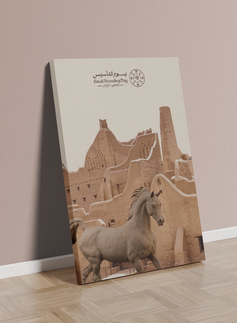 LOWHA Canvas Wall Art for Saudi Founding Day with a Shot From Salwa Palace The Headquarters of The First Saudi State - Image 3