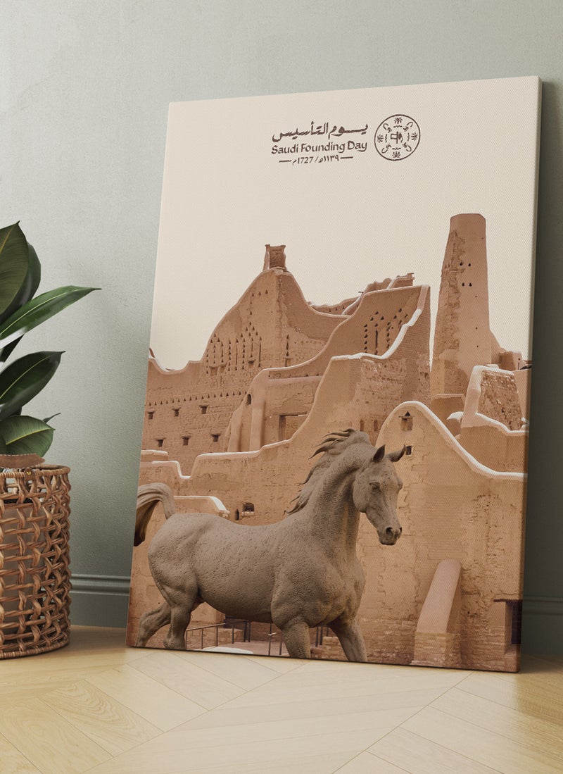 LOWHA Canvas Wall Art for Saudi Founding Day with a Shot From Salwa Palace The Headquarters of The First Saudi State - Image 2
