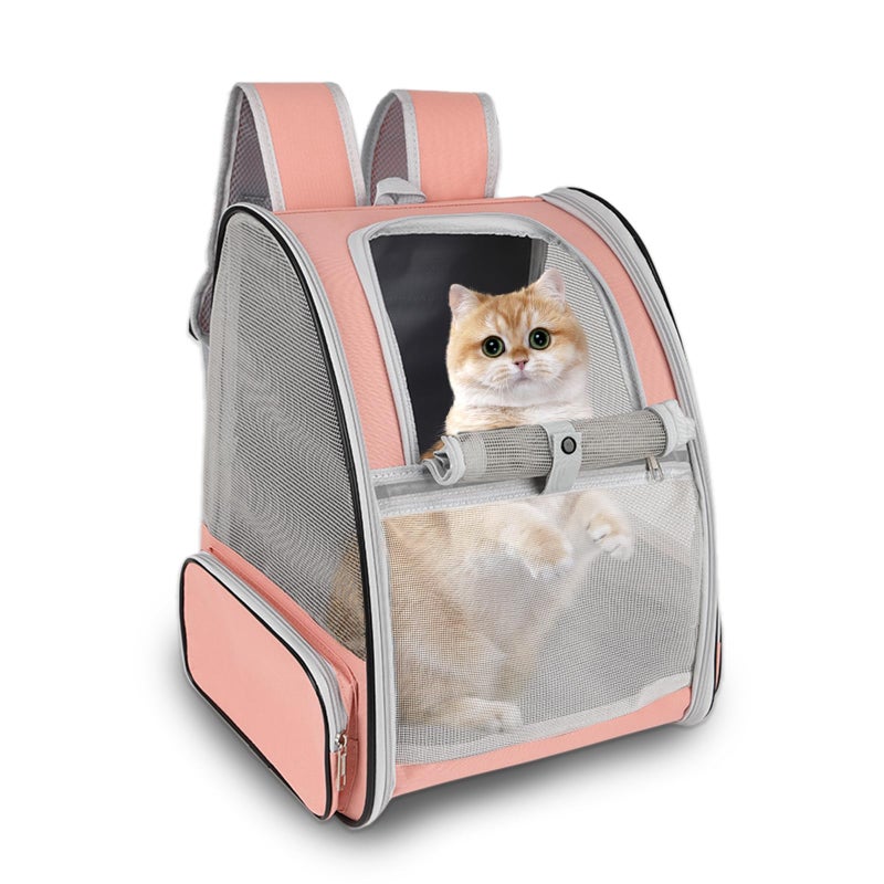 Miaoaws Cat Backpack CarrierPet Carrier Airline Approved for Small Dog Cat Puppy Kitten BunnyVentilated Mesh Design Animal Backpack for Hiking Camping Travel Bag Pink - Image 2