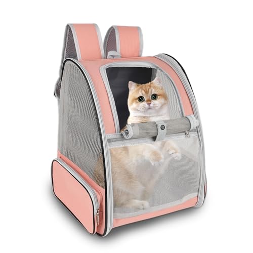 Miaoaws Cat Backpack CarrierPet Carrier Airline Approved for Small Dog Cat Puppy Kitten BunnyVentilated Mesh Design Animal Backpack for Hiking Camping Travel Bag Pink - Image 1