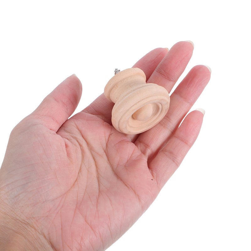 Round Wooden Drawer Knobs 10PCS Single Hole Furniture Handles For Cabinets Wardrobe - Image 5
