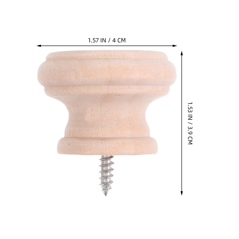 Round Wooden Drawer Knobs 10PCS Single Hole Furniture Handles For Cabinets Wardrobe - Image 3