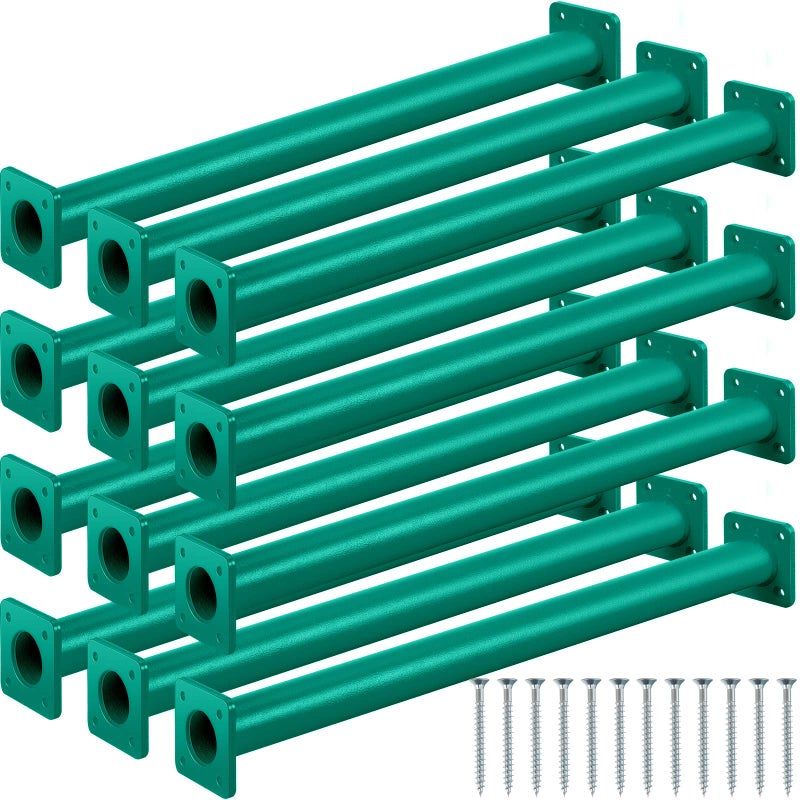 Dunzy 12 Pack Monkey Bars Swing Set Accessories Rods Playset Ladder Rungs Hardware Kit Steel Monkey Bar with Screws for Backyard Playground Equipment Mounting Plates165 InchGreen - Image 2