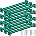 Dunzy 12 Pack Monkey Bars Swing Set Accessories Rods Playset Ladder Rungs Hardware Kit Steel Monkey Bar with Screws for Backyard Playground Equipment Mounting Plates165 InchGreen - Image 3