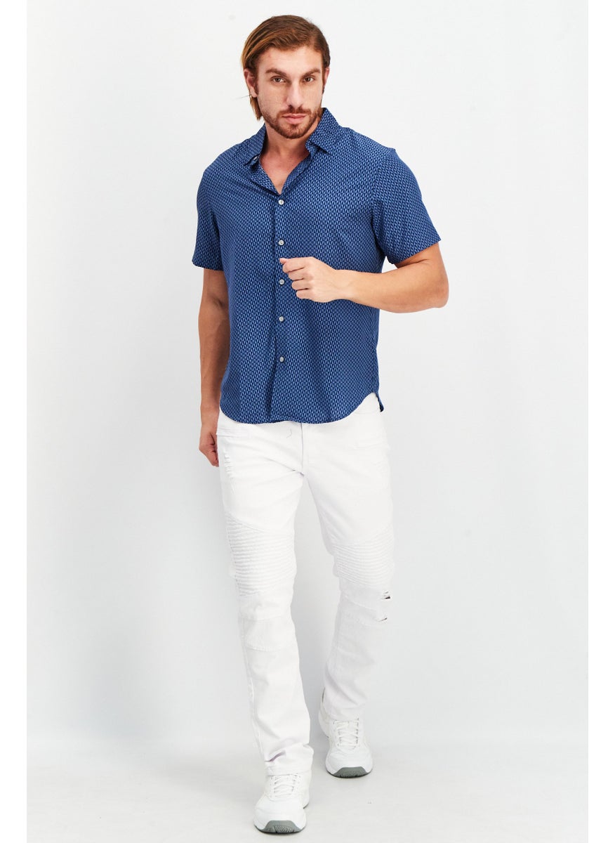 Men Regular Fit Spread Collar Short Sleeve Shirts, Blue - pzsku/Z763C9BCDBFD1AB54FDE4Z/45/_/1731420298/485f9291-9128-4429-8311-d43b602711d4