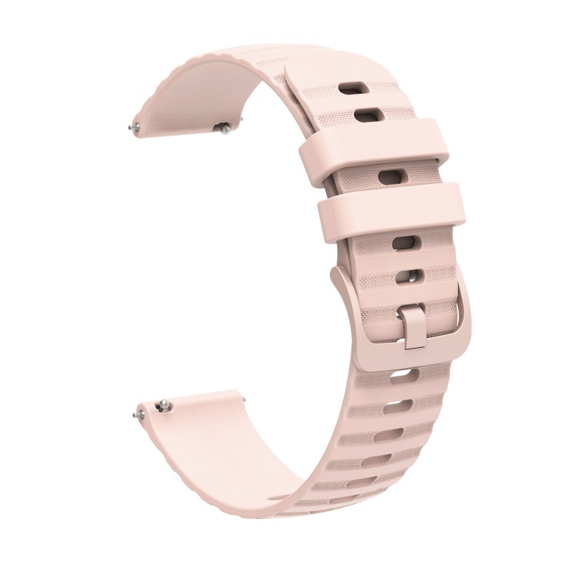 S-TOP For Garmin Forerunner 55 20mm Wavy Dot Pattern Solid Color Silicone Watch Band(Pink) - Image 2