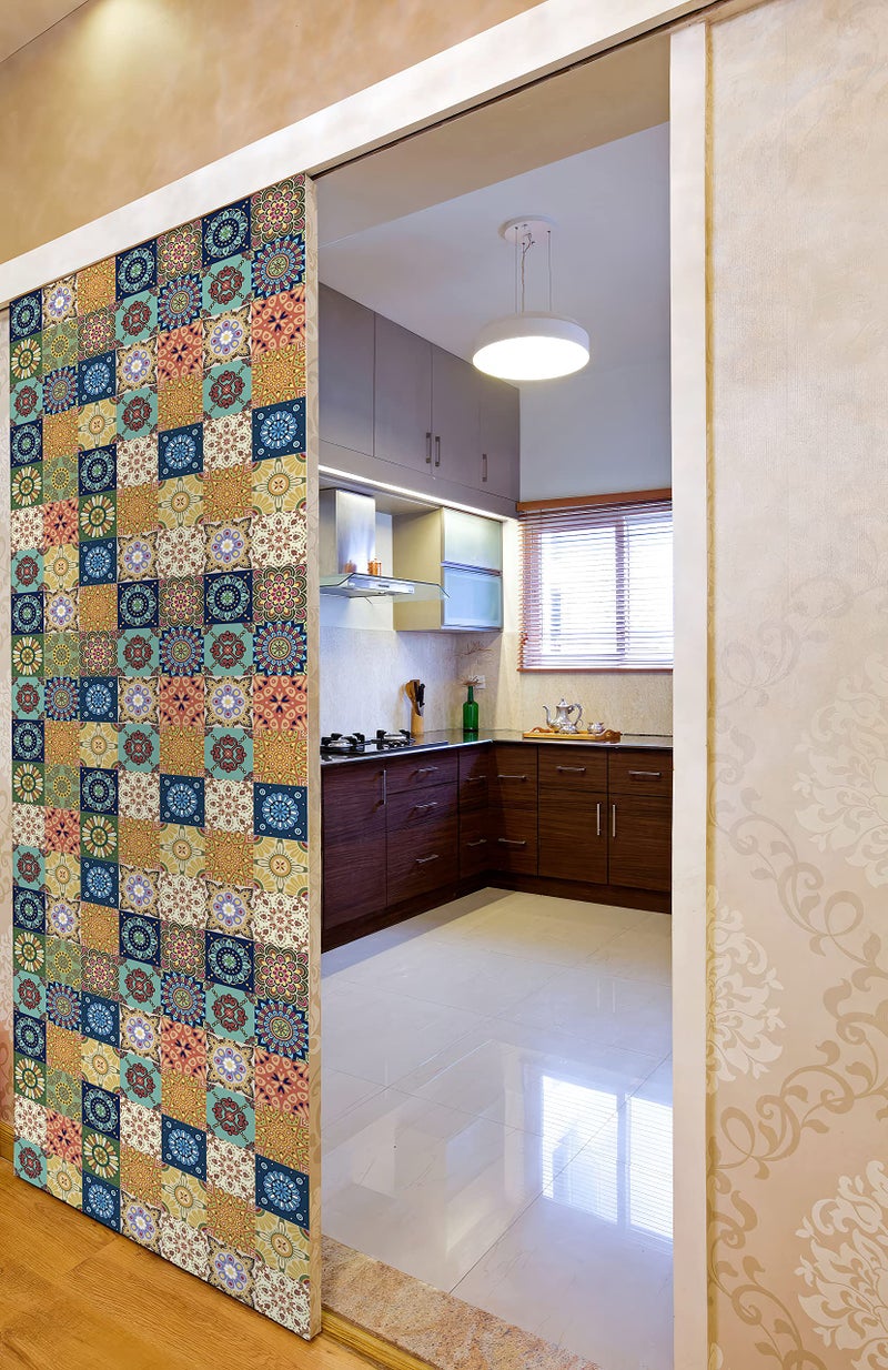 WallDesign Vinyl Fractal Pattern Tile Sticker - 24 x 32 inch Durable Surface Decoration Film for Kitchen, Cabinet, Table, Furniture, Wall, Bathroom, Door, Refurbishment, self-adhesive - Image 2