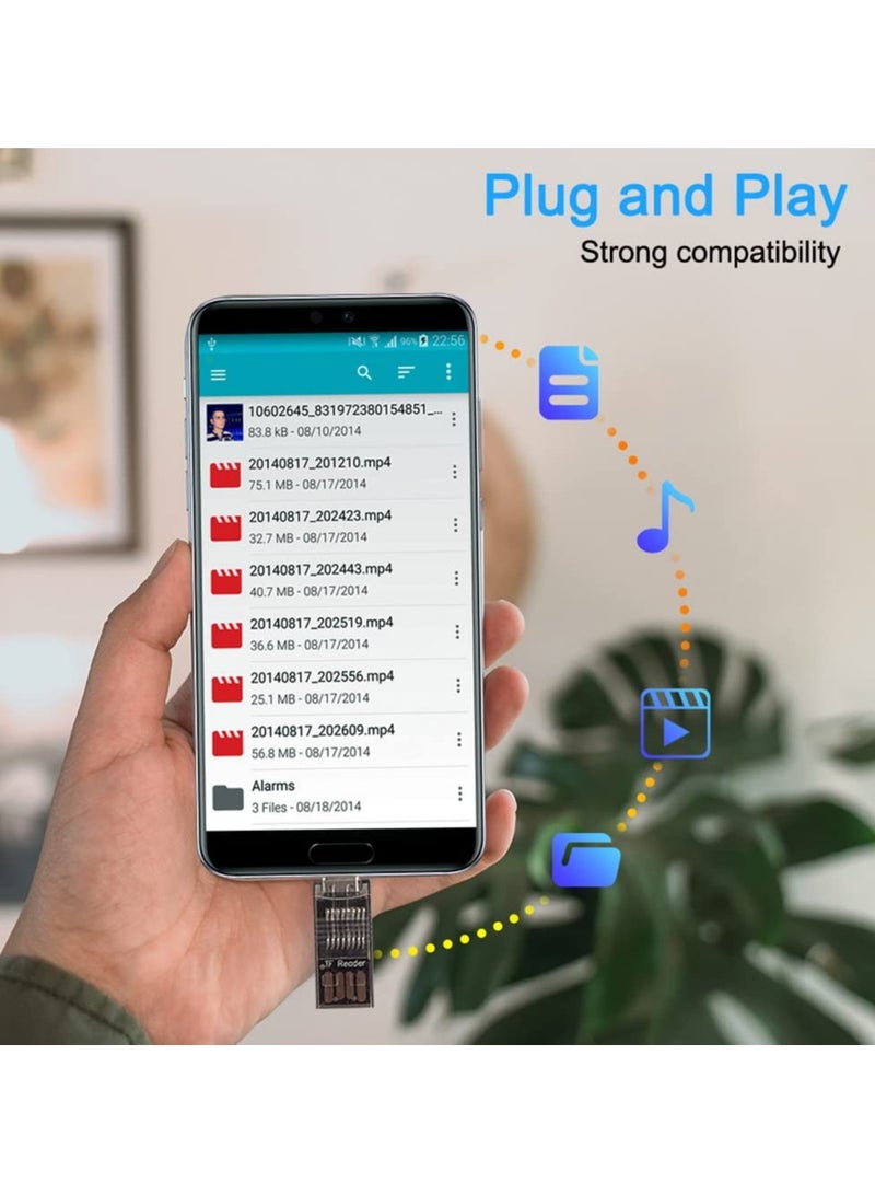 SYOSI Micro SD/TF Card Reader, USB C to Micro SD Memory Card Reader 2 in 1 OTG Adapter for Laptops, Tablets, Android Phones - Image 4