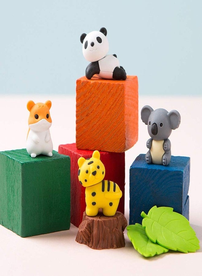 Cllayees 72 Pcs Assorted Animal Pencil Erasers Desk Pets, Bulk Mini Pencil Erasers Gifts for Classroom Prizes Reward Goodie Bag Easter Egg Fillers Party Favors (Animal and Car) - Image 2