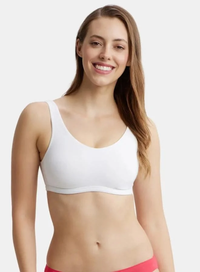 Take Two White Seamless Non Wired Non Padded Comfort Bra By Lazzycat