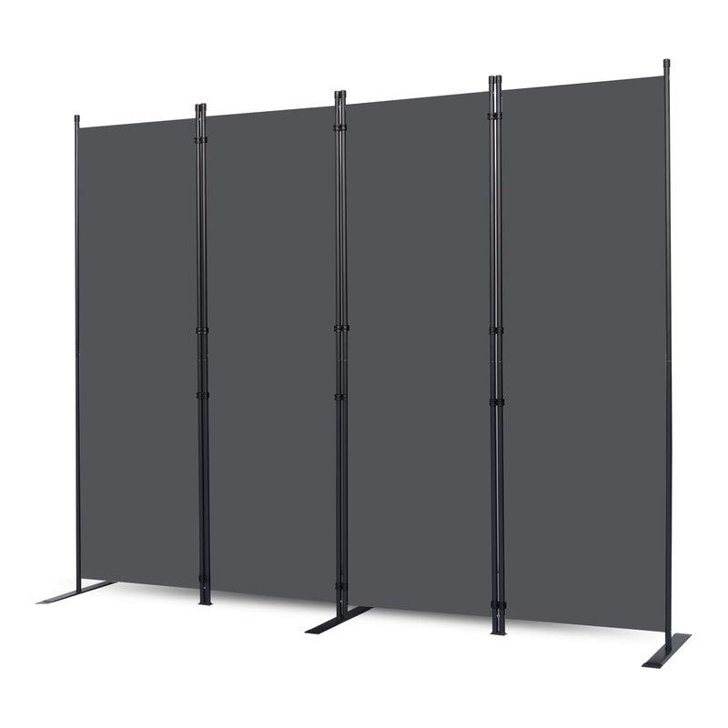 CHOSENM Wall Divider 4 Panel Room dividers and Folding Privacy Screens with Wider Support Feet 6 Ft Portable Privacy Screen for Room Separator 88 W X 71 H Grey
