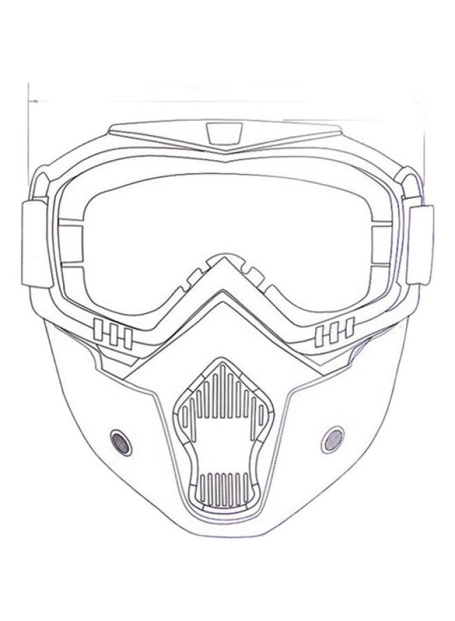 Bai Xiaoshe White Small Luxury Harley Windshield Goggles Riding Mask Skiing Off-Road Retro Sand-Proof Motorcycle Goggles Tactical Goggles - Image 2