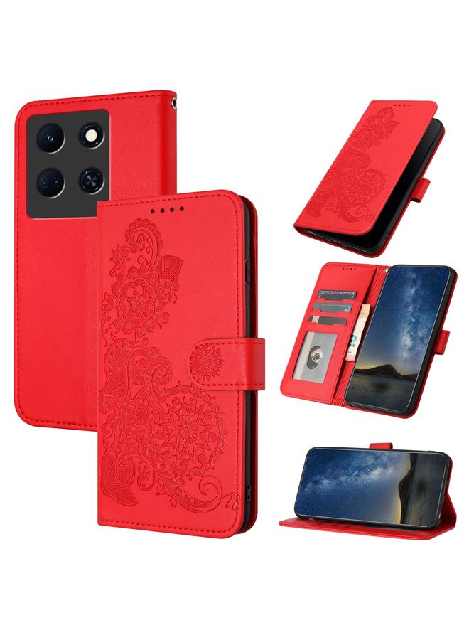 Zaboon Case For Infinix Note 30 5G Datura Flower Embossed Flip Leather Phone Case - Image 1