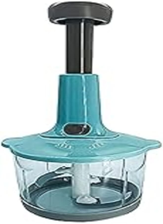 Volo Volo Manual Food Chopper and Hand Push Vegetable Chopper, Cutter, Mixer Set for Kitchen with 3 Stainless Steel Blade + Plastic Mixing Blade (grey)(Pack of 1) 