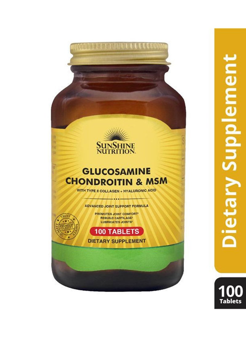 SUNSHINE NUTRITION - Nutrition Glucosamine Chondroitin & Msm 100 Tablets - Image 1
