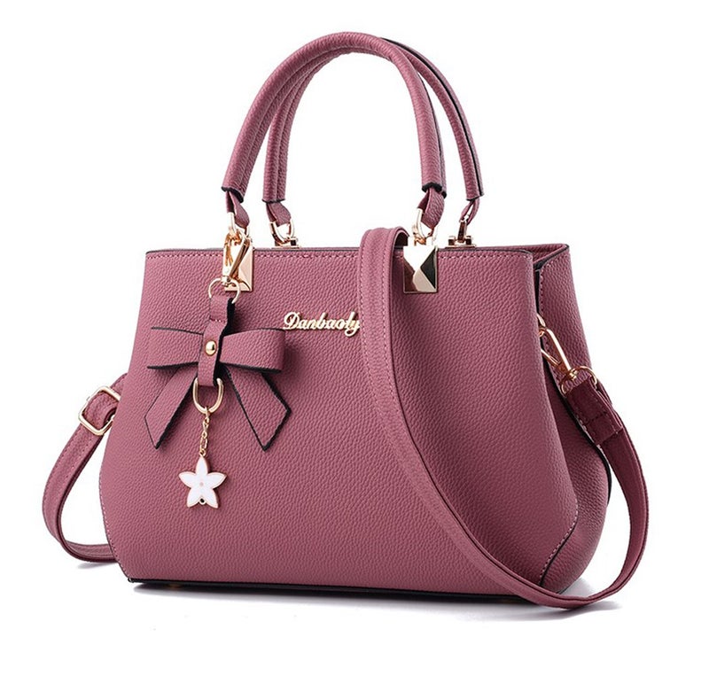 Dreubea Womens Handbag Tote Shoulder Purse Leather Crossbody Bag Rubber Pink