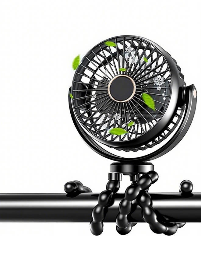 ZAFRA ​​Baby Stroller Clip Fan - Rechargeable Portable Fan 3 Speeds - 360° Adjustable for Crib, Car Seat, Trolley - Safe Soft Blades​ - Image 1