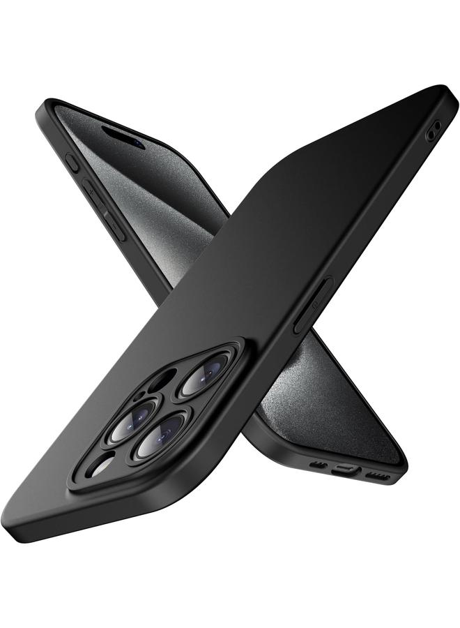 Jetech Slim Case For Iphone 15 Pro 6.1 Inch With Camera Lens Full Cover Protection Ultra Thin Lightweight Matte Finish Minimalist Protective Phone Cover Black Titanium - Image 1