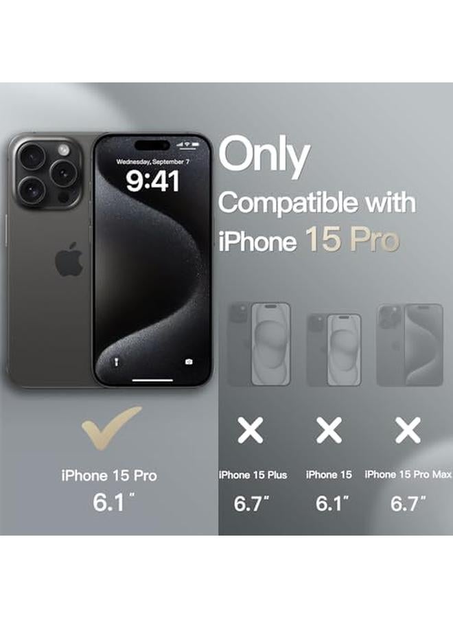 Jetech Slim Case For Iphone 15 Pro 6.1 Inch With Camera Lens Full Cover Protection Ultra Thin Lightweight Matte Finish Minimalist Protective Phone Cover Black Titanium - Image 2