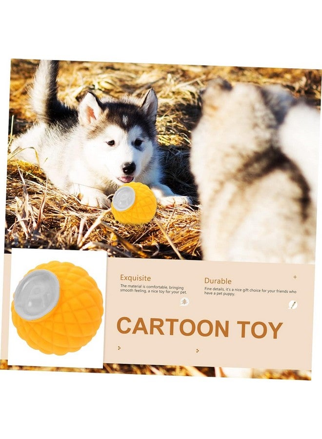 بت لعبة جرو من المطاط الطبيعي تصدر صوت صرير | مناسبة للجراء الصغيرة - متينة، بتصميم على شكل فاكهة، لعبة تفاعلية مع الأصوات - أناناس - Image 5