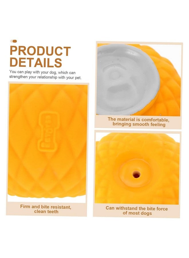 بت لعبة جرو من المطاط الطبيعي تصدر صوت صرير | مناسبة للجراء الصغيرة - متينة، بتصميم على شكل فاكهة، لعبة تفاعلية مع الأصوات - أناناس - Image 2