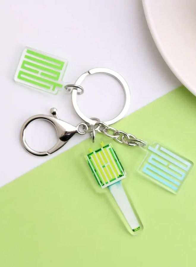 Stylish keychain with black punk band design