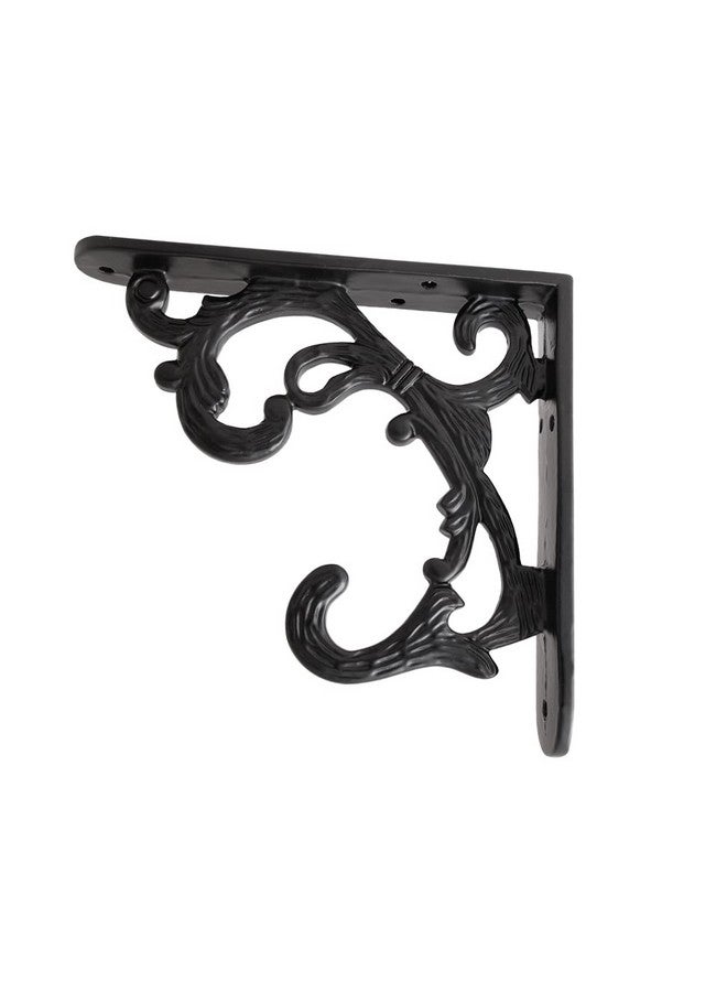 GHAR DWAR Metal Handcrafted Shelf Bracket for Floating Shelves L Angle Decorative L Shaped Corner Brace Joint Heavy Duty Wall Mounted Shelf Supporter Corner Brace Holder (Pack of 2, Black) - Image 3