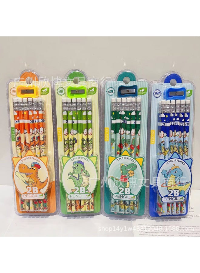 Xinbo Cute Cartoon Sanrio 12 Pack Pencil Set With Eraser Student Practising Pencil With Pencil Sharpener Pencil Gripper - Image 1