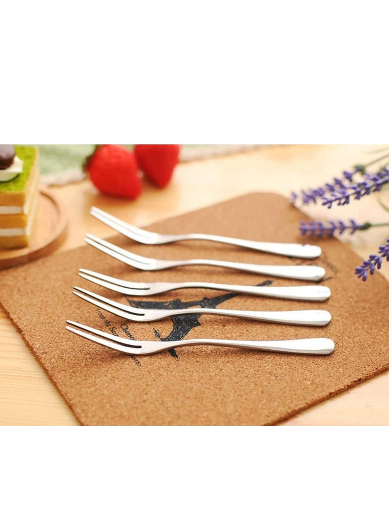 إسكدنيا طقم شوكة من الفولاذ المقاوم للصدأ 10 قطع مقاس 5 بوصة، مثالي للفاكهة والتذوق ومحمول - Image 3