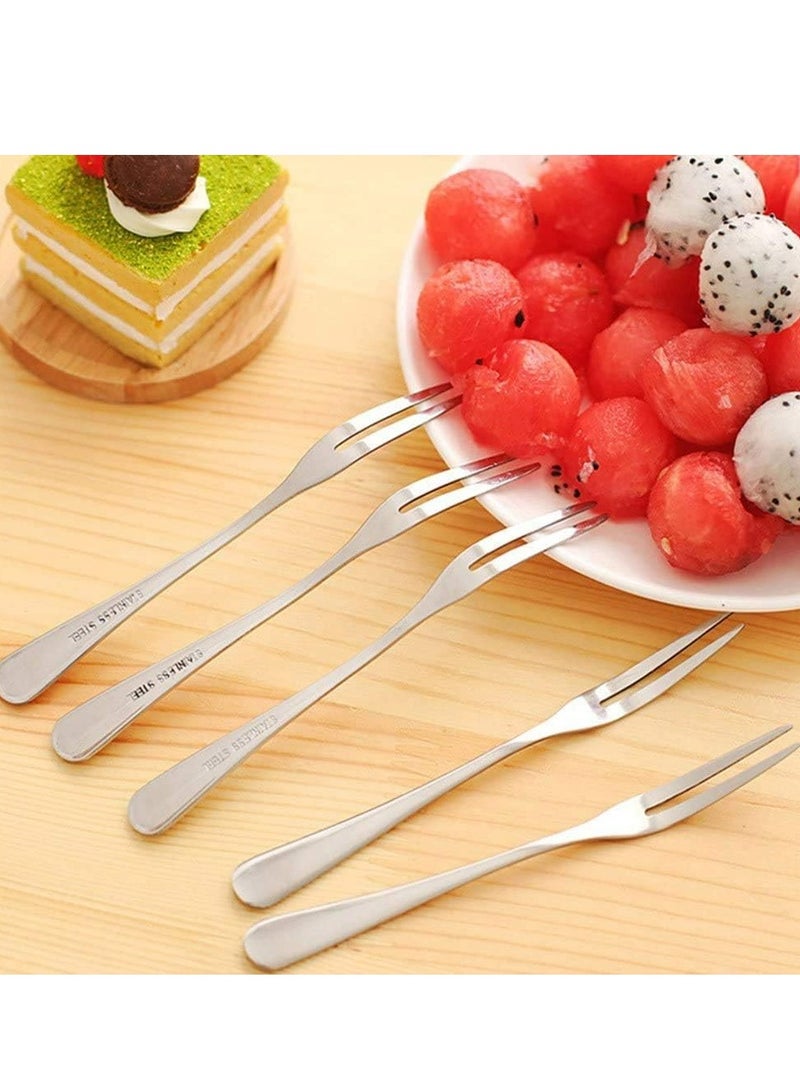 إسكدنيا طقم شوكة من الفولاذ المقاوم للصدأ 10 قطع مقاس 5 بوصة، مثالي للفاكهة والتذوق ومحمول - Image 4