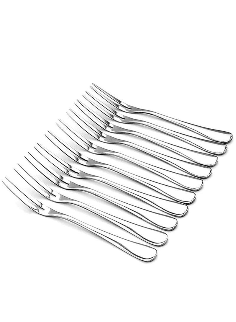 إسكدنيا طقم شوكة من الفولاذ المقاوم للصدأ 10 قطع مقاس 5 بوصة، مثالي للفاكهة والتذوق ومحمول - Image 1