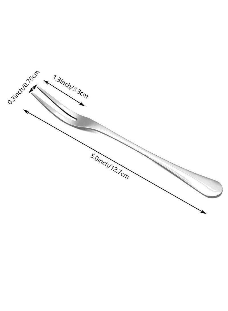 إسكدنيا طقم شوكة من الفولاذ المقاوم للصدأ 10 قطع مقاس 5 بوصة، مثالي للفاكهة والتذوق ومحمول - Image 2