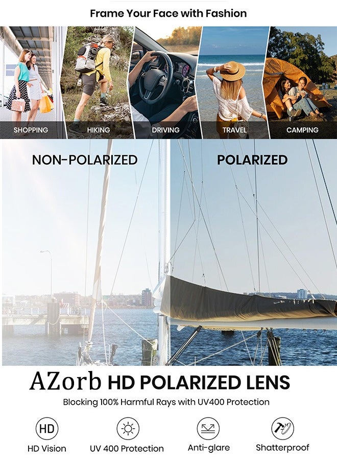 AZorb Sunglasses Women Men Round Metal Lightweight Frame Sun Glassess for Mens Ladies Retro Sunglass Men's Accessories UV400 Protection Shades  - Image 2