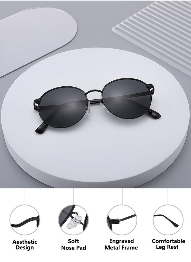 AZorb Sunglasses Women Men Round Metal Lightweight Frame Sun Glassess for Mens Ladies Retro Sunglass Men's Accessories UV400 Protection Shades  - Image 5