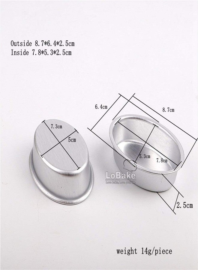 LoBake 10pcs mini oval egg shape aluminium alloy metal cheese pan cake mold bread mould tart holder pudding jelly tin DIY bakery D00 - Image 2
