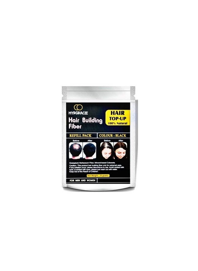 HyrgraceeÂ® Hair Building Fiber Absolutely Natural Refill Pack Use For Men Black (25 Gram) - Image 1