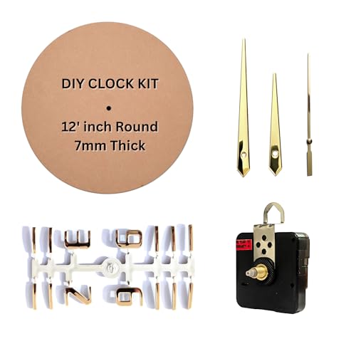 Epoxy Fusion DIY Resin Clock Making Kit – 12 Inch Round MDF Base (7mm Thick), 18mm Silent Movement, Metal Hands & 3D Glossy Plastic Numbers | DIY Wall Clock Craft Set for Art, Home Decor, Gifts - Image 1