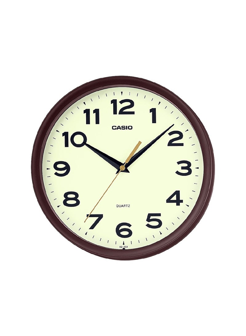 CASIO Cream Dial Colour IQ-151-5DF Coffee Colour Strap Cord Wall Clock - Image 1