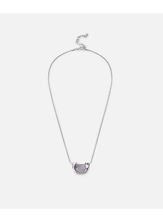 إبيكيول Metal Necklace With Contrasting Resin