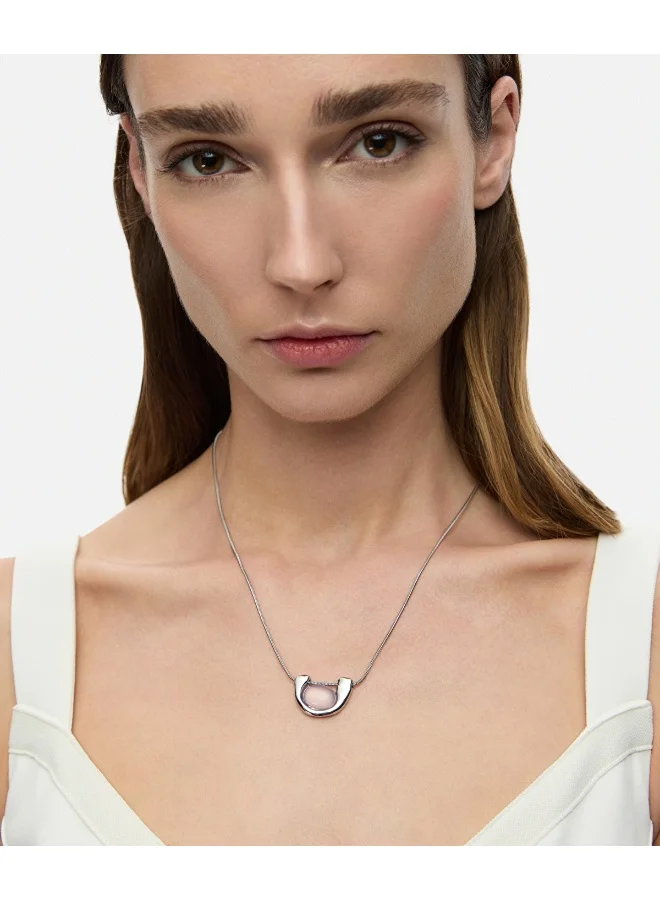 إبيكيول Metal Necklace With Contrasting Resin