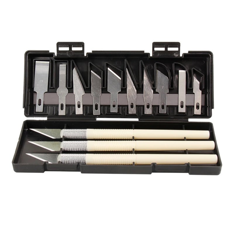 3D Printer Tool Kit Deburring Tool Nozzle Cleaning Needles Engraving Knife Carving Tool DIY 3D Printer Part 3D Model File Cutter Scraper Material Removal Tool with Chiseling/ Stencil Edge - Image 5