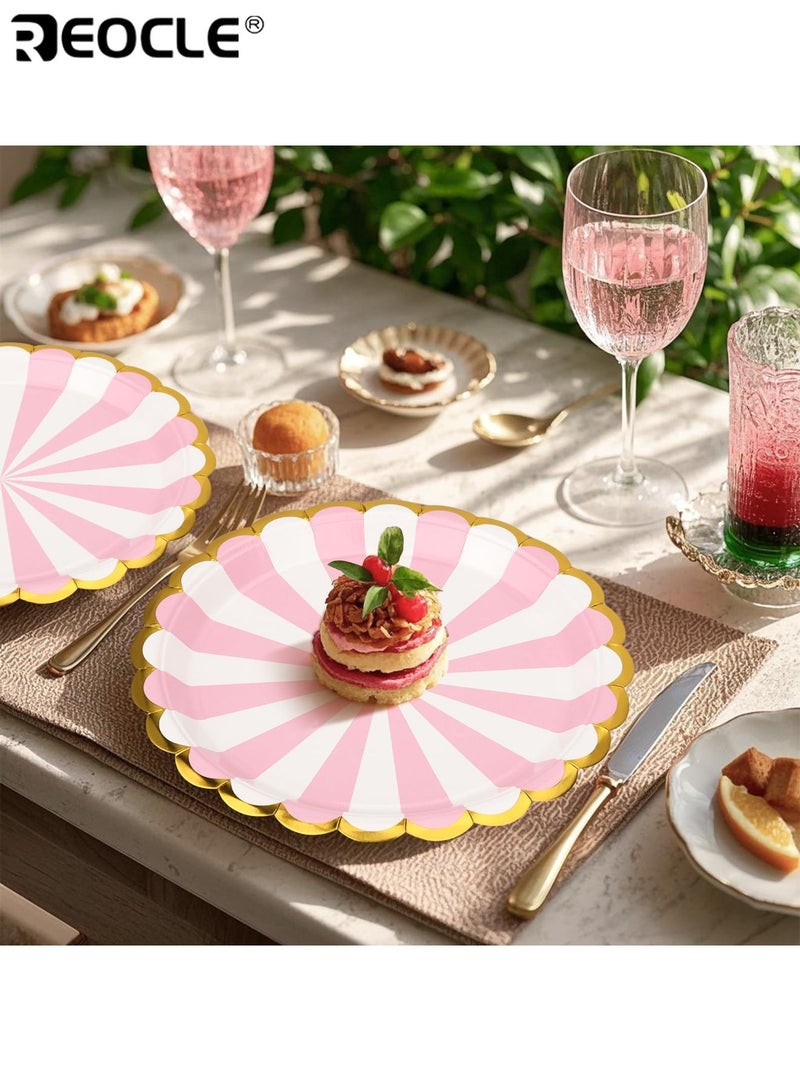 ريوكل 20 قطعة لوحات ورقية لوحات يمكن التخلص منها أدوات مائدة باستيل للحفلات لوحات حفلات ورقية لحفلات عيد ميلاد حفلات استقبال المولود الجديد التجمعات المنزلية احتفالات العطلات قوية مقاومة للزيت مثالية للأطفال والبالغين (7 بوصة) - Image 4