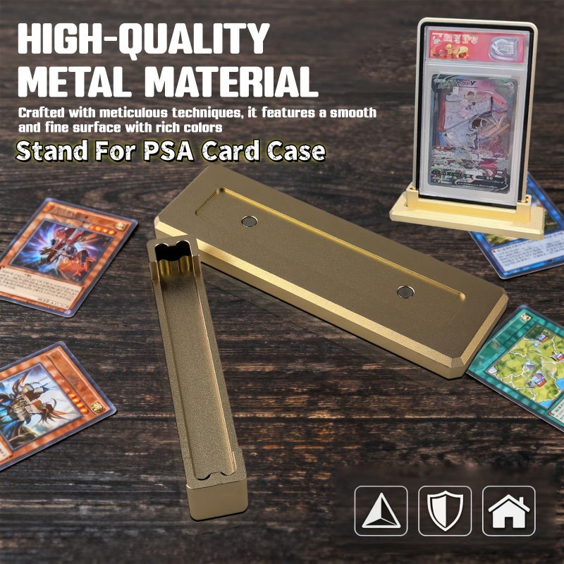 All Metal Magnetic Bracket Display Stand Green Set For PSA CGC Card Protector Case Sport Star Anime Game Graded Card Slab Protector Holder Durable Showcase Shelf Desk Display Organizer Collectible - Image 1